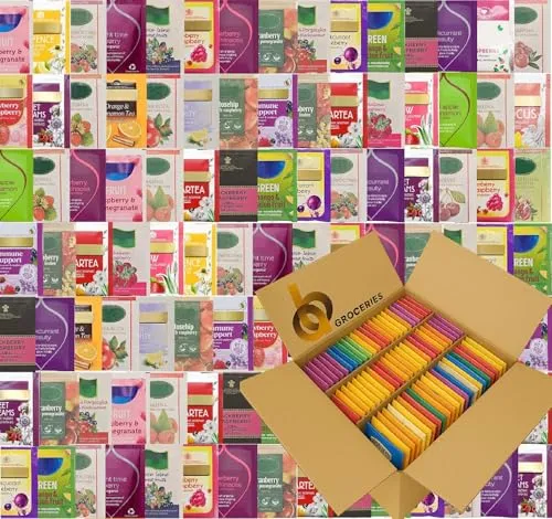 Nachfüllpackung, umhüllte Teebeutel, große Auswahl an klassischen schwarzen Früchten, Kräutern, grün, entkoffeinfrei, gesunde koffeinfrei, beliebte Geschmacksmischungen (Früchtetee, 50 Teeumschläge)