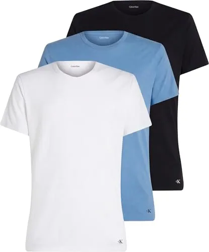 Calvin Klein Herren S/S Crew Neck T-Shirt 3er Pack, Blau - Hochwertige T-Shirts im 3er Pack, ideal für den Alltag. Komfortabler Schnitt und modernes Design für vielseitige Kombinationsmöglichkeiten.
