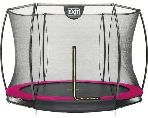 EXIT Trampolin Silhouette Ground Ø 244 cm pink mit Sicherheitsnetz - Hochwertiges Bodentrampolin mit Sicherheitsnetz für Kinder, ideal für sicheres Springen und maximalen Komfort. Robuste Konstruktion und rostfreie Materialien sorgen für Langlebigkeit.