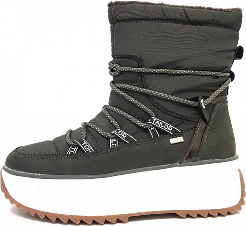 Tom Tailor Winterstiefel Grün - Trendige Damenstiefel - Wanderschuhe mit bequemem Reißverschluss und flachem Absatz, ideal für den Freizeitbereich. Perfekt für die Herbst-Winter-Saison und sorgt für einen stylischen Look.