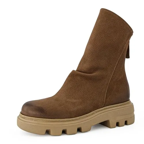 Paul Green Damen Stiefeletten - Wanderschuhe in Braun (Nubuk/Tabac), flach und leicht mit EVA-Sohle, ideal für den Übergang und bequem für den Alltag.