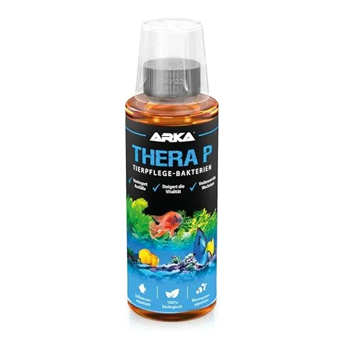 Fischpflege Aquarium – ARKA TheraP 118 ml – stärkt Abwehrkräfte & reduziert Stress – fördert Laichbereitschaft & Farbenpracht – 100 % biologisch – für Süß- & Meerwasser