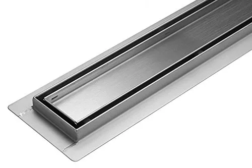 Duschrinne Edelstahl 80cm - Hochwertige Ablaufrinne aus rostfreiem Edelstahl 304, ideal für effiziente Wasserableitung im Bad. Perfekt für moderne Duschbereiche.
