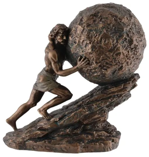 Vogler Dekofigur Sisyphus Miniatur in bronze von Joh. Vogler