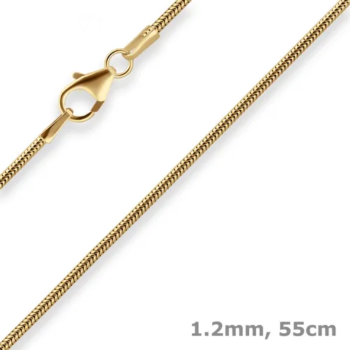 1,2mm Schlangenkette aus 333 Gold - Elegantes Collier für Damen - Elegante 55 cm lange Schlangenkette aus 333 Gelbgold, ideal für jeden Anlass. Hochwertige Verarbeitung und stilvolles Design machen dieses Schmuckstück zu einem Must-Have.