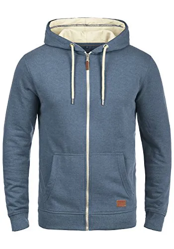 Blend BHHulker Herren Sweatjacke Kapuzenjacke Hoodie mit Kapuze Reißverschluss Kängurutasche Baumwollmischung Regular fit, Größe:XL, Farbe:Ensign Blue (70260)
