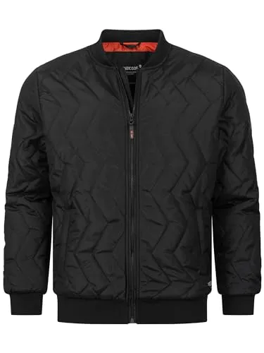 Indicode Herren INGatlin Steppjacke Bomberjacke | Übergangsjacke für Männer in Schwarz, Größe M - Klassische Bomberjacke mit Steppmuster, ideal für Frühling und Herbst. Bequeme Passform dank elastischer Bündchen und zwei seitlichen Taschen. Hochwertige Verarbeitung für moderne Styles.