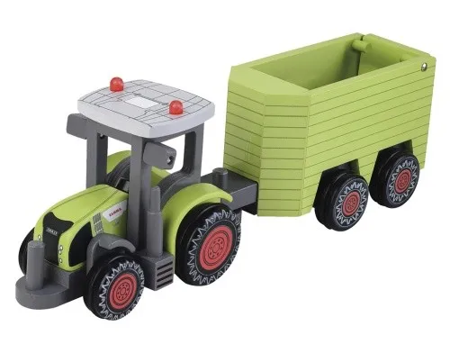 Claas Kids Axion 870 Traktor mit Viehanhänger aus Holz von Happy People