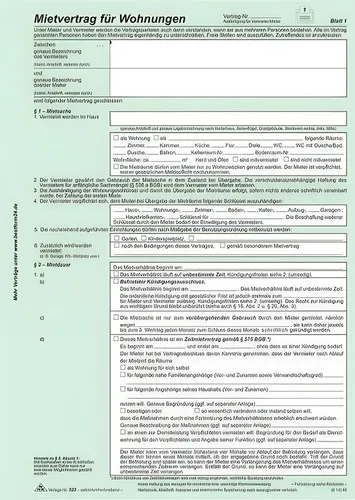 RNK Formularblock RNK Mietvertrag A4 SD Universal 3x2Bl