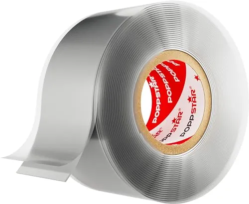 POPPSTAR selbstverschweißendes Silikonband, 3m x 25mm, Isolierband und Dichtungsband (Wasser, Luft), grau, 1 Rolle
