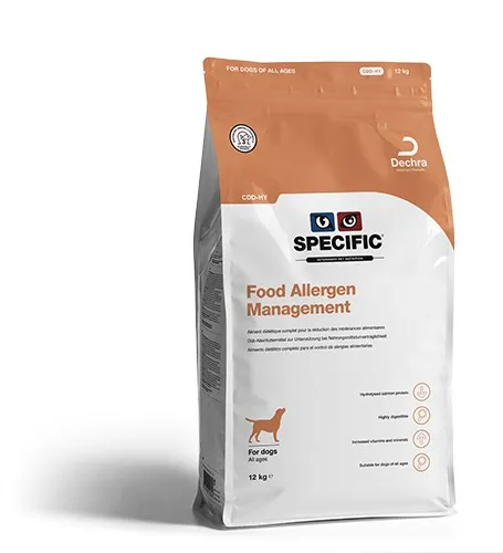 Specific Food Allergen Management CDD-HY 12 kg | Trockenfutter für Hunde - Hundefutter zur Vorbeugung von Futtermittelunverträglichkeiten, leicht verdaulich mit hypoallergenem Lachsprotein und Reis, ideal für Hunde mit Verdauungsproblemen.