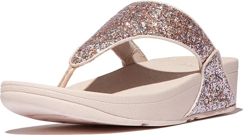 Fitflop Lulu Damen-Sandalen, Mehrfarbig mit Glitzer, Zehensteg-Sandalen, Blau, Größe 36 EU - Ergonomische Sandalen mit druckdiffusierender Microwobbleboard-Zwischensohle für optimalen Komfort. Ideal für den Alltag, bieten diese Sandalen eine natürliche Fußgewölbeunterstützung und eine bequeme Passform.