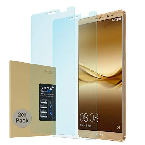 doupi 2X Panzerfolie für Huawei Mate 8, Premium 9H Hartglas HD Display Schutz Glasfolie (2er Pack)