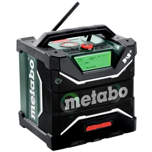 Metabo Akku-Baustellenradio - Leistungsstarkes DAB+ Radio mit Ladefunktion, satten Sound und kabellosem Induktionsladen für mobile Endgeräte