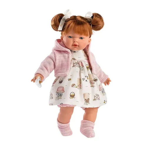 Llorens Babypuppe Lea rothaarig 33cm - Puppe mit 33cm, blauen Augen und frisierbarem rothaarigem Haar. Weicher Körper und süßes Outfit machen sie zum perfekten Spielgefährten für kreative Kinder.