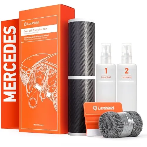 Luxshield Auto Einstiegsleisten Schutz für Mercedes Benz A-Klasse 4 (IV) W177 I 2018-2025 - Schutzfolie Autotür Zubehör Zierleisten Lackschutzfolie Carbon Schwarz