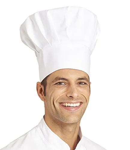 LEIBER Kochhut - mit Klettverschluss - Baumwollköper - weiß