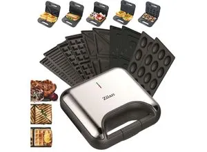 Zilan 5in1 Sandwichmaker Kontaktgrill Waffeleisen Zaubernuss 800W