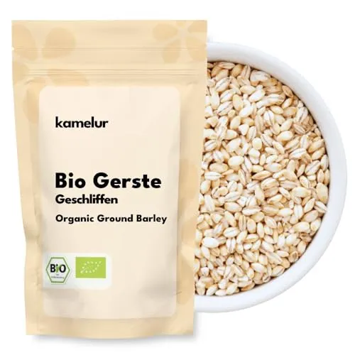 Kamelur Bio Gerste (1kg), Getreide aus kontrolliert biologischem Anbau in Deutschland, geschliffenes Korn