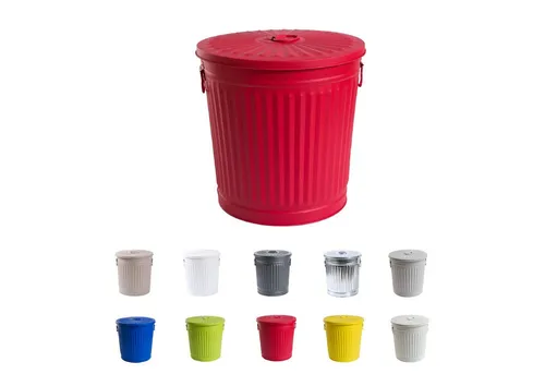 Jinfa Mülleimer mit Deckel in rot von Jinfa