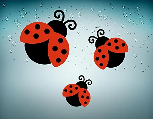 Akachafactory 3 x Selbstklebende Sticker Auto Motorrad Marienkäfer Dekoration Insekt