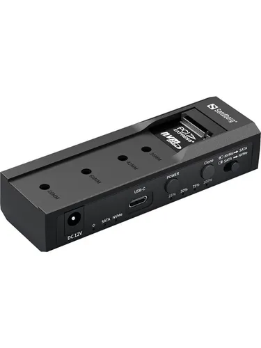 USB 3.2 Cloner and Dock for M2 + NVMe + SATA - Externes Dock für 2.5/3.5 Zoll Festplatten, blitzschnelles Klonen mit 10 Gbit/s und ohne Gehäuse