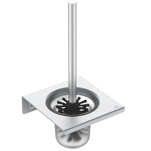 Ideal Standard BD593SI Alu+ WC-Bürstengarnitur - WC-Bürsten & Halter, hergestellt aus 84 % recyceltem Aluminium, wandmontierbar für eine saubere Optik und einfache Installation.