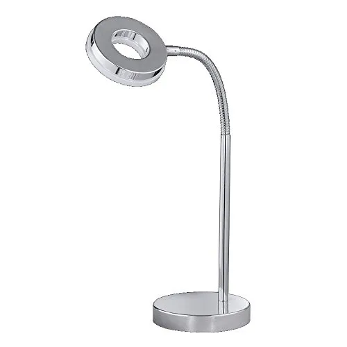 Reality Leuchten LED Tischleuchte Rennes R52411101 - Elegante LED Tischleuchte aus Kunststoff in Chrom, inkl. 4 Watt LED mit 30000 Stunden Lebensdauer. Flex-Arm für individuelle Ausrichtung und warmweißes Licht für optimale Ausleuchtung. Ideal für moderne Wohnräume.