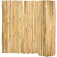 vidaXL Gartenzaun Bambusmatte - Sichtschutz und Dekoration - Dekorative Zäune aus rundem Bambus, ideal für Gartenabgrenzungen mit natürlichem Aussehen, einfach zu montieren und verleiht Ihrem Außenbereich tropischen Charme.