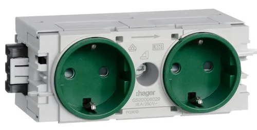 Tehalit Steckdose 2-fach gr C-Profil GS2000 von Hager