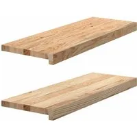 vidaXL Fensterbänke 2 Stk. Unbehandelt 70x30x2 cm Massivholz Eiche - Fensterbänke aus unbehandeltem Eichenholz, robust und pflegeleicht. Ideal für eine natürliche Präsentationsfläche deiner Deko und langlebig durch hochwertige Materialien.