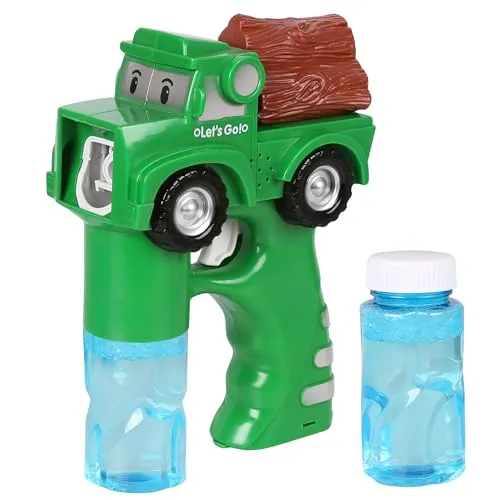 Seifenblasenpistole Auto mit LED und Sound, inklusive 2 Nachfüllflaschen