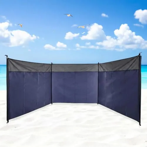 Strand Windschutz blau mit Tragetasche