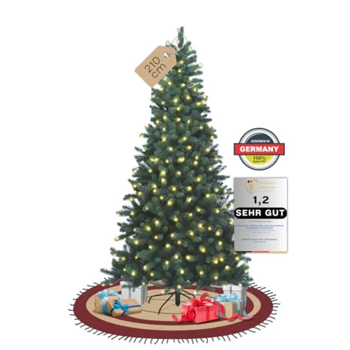 SCHAUMEX Künstlicher Weihnachtsbaum 210cm mit LED Beleuchtung