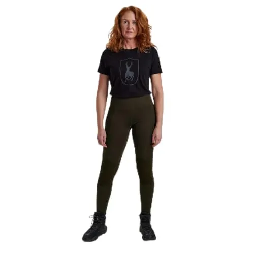 Deerhunter Damen Lady Tights mit Verstärkung (Oliv) Größe 42 - Sonstiges Angelzubehör, atmungsaktive Tights mit verstärkten Knien und Gesäß für optimale Flexibilität und Komfort, ideal für Jagd und Freizeit.