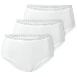 Schiesser 3P Modern Lace Rio Midi Brief Weiß - Funktionsunterwäsche mit 95% Baumwolle für höchsten Tragekomfort - elegantes Design mit femininen Spitzendetails und optimaler Passform für den ganzen Tag.
