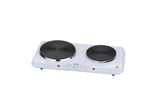 TZS FIRST AUSTRIA Doppelkochplatte 2500W - Kochfeld für Zuhause und Camping, aus Gusseisen mit präziser Temperaturregelung bis 400°C auf beiden Platten für vielseitiges Kochen.