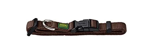 HUNTER VARIO BASIC Hundehalsung, Hundehalsband, robust, geschmeidig, Klickverschluss, S/1,0, braun