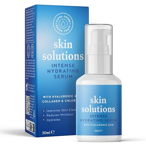 Hyaluron Serum Hochdosiert | Hyaluronsäure Serum Gesicht | Anti-Ageing Gesichtspflege | Anti-Falten Feuchtigkeitspflege | Erhellt, Strafft & Hydratisiert Haut | Alpha Foods