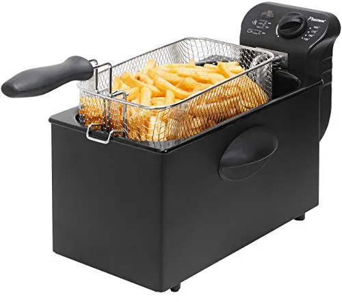 Bestron Öl-Fritteuse AF357B - 3,5 Liter Frittiergerät mit Kaltzonentechnologie, stufenloser Temperaturregler bis 190°C und spülmaschinengeeignet