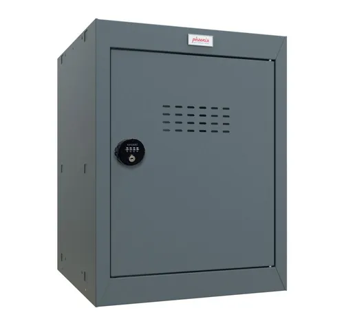 Phoenix CL0544AAC Würfel-Schließfach - 66L Anthrazitgrau - Tresor für sichere Aufbewahrung, ideal für Zuhause, Büro oder Fitnessstudios. Modular und stabil, mit einem mechanischen 4-Rad-Kombinationsschloss für höchste Sicherheit.