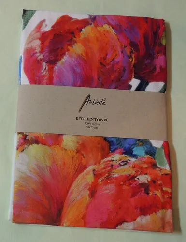 Ambiente Blumen prachtvolle Tulpen Geschirrhandtuch Küche Geschirrtuch  100 %