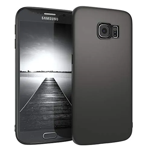 Produktbild EAZY CASE Handyhülle Silikon mit Kameraschutz kompatibel mit Samsung Galaxy S6 Edge in schwarz matt, Ultra dünn, Slimcover, Silikonhülle, Hülle, Softcase, Backcover