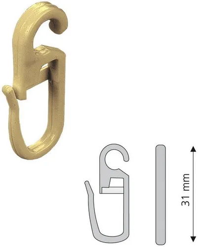 Liedeco Faltenclip, Gardinen, (Set, 8-St), Faltenlegehaken, für Gardinenringe
