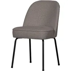 Esszimmerstuhl Vogue aus Bouclé-Stoff, modernes Design, gepolstert, grau, stabiles Metallgestell