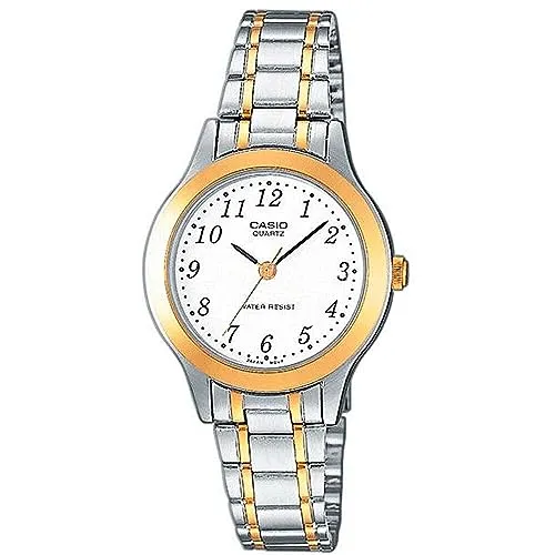Casio Damen Analog Quarz Armbanduhr LTP1263PG7BEF - Elegante Armbanduhr für Damen mit Quarzwerk, silbernem Edelstahlarmband und kratzfestem Mineralglas - perfekt für jeden Anlass.