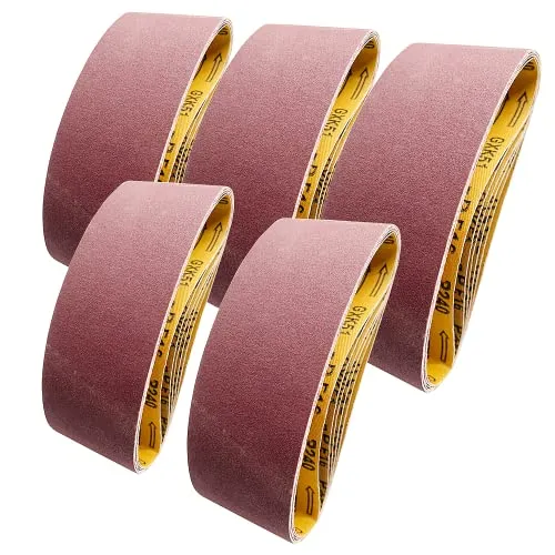 GXK51 Schleifbänder 75 x 533 mm,je 3 x Körnung 80/120/150/240/400 Schleifband-Kits Kompatibel für bandschleifer, zum Schleifen, Feilen, Schärfen und Entfernen von Metall/ Holzoberflächen(15 Stück)