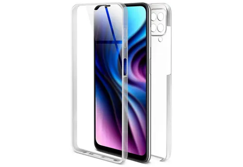 ONEFLOW Handyhülle für Samsung Galaxy A12 Hülle Komplett Schutz Touch Case 6,5 Zoll, 360 Grad Schutzhülle Transparent Rundumschutz Durchsichtig Beidseitig