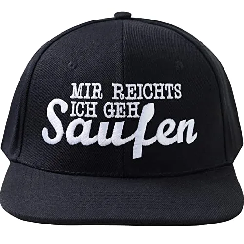 EXPRESS-STICKEREI Lustige Kappe Mit Spruch 'Mir Reichts Ich Geh Saufen' - Verstellbare Urban Basecap - Hochwertige Schildkappe - Baseball Snapback Mit Verschluss - Einheitsgröße