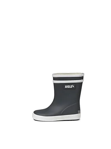 Aigle Unisex Baby Flac 2 Gummistiefel, Charcoal Grey, 20 EU - Baby Stiefel für Jungen, ideal für Regen und Pfützen, mit weichem Naturkautschuk-Schaft und reflektierendem Band für Sicherheit.